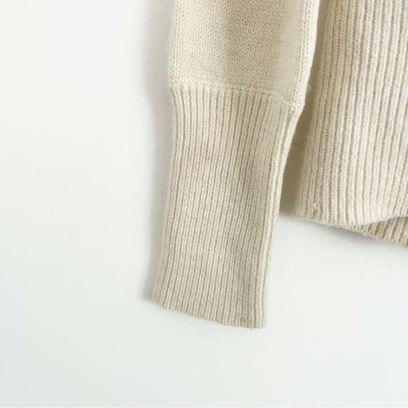 Vintage Marciano Wool Angora Ivory Off Shoulder Zip Front Knit Sweater Size M - Picture 6 of 7